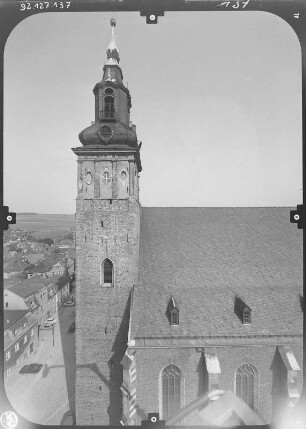 Schneeberg. Wolfgangskirche (1516-1540). Teilansicht von Süden