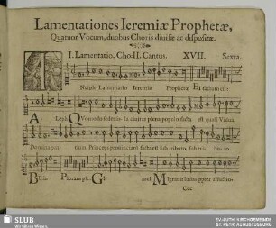 Lamentationes Ieremiæ Prophetæ. I. Lamentatio. XVII. Incipit lamentatio Jeremiae prophetae