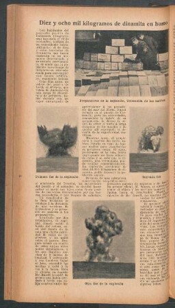 Diez y ocho mil kilogramos de dinamita en humo