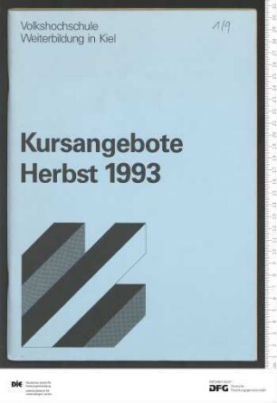 Programm 1. Semester 1993/1994