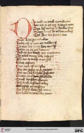Anfang des zweiten Bandes (378, 5): Die nacht det noch irem alte sitte...