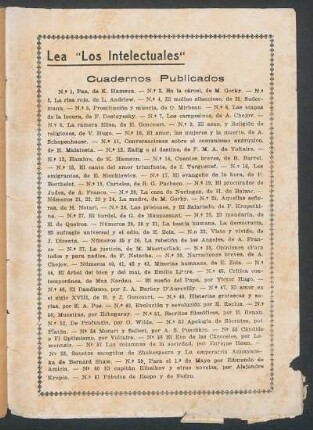 Cuadernos publicados : Lea "Los Intelectuales"