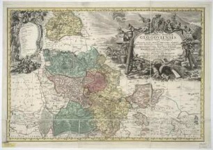 Karte vom Fürstentum Glogau, 1:200 000, Kupferstich, 1739