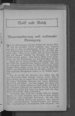 Neuorientierung und nationale Bewegung