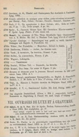 VII. Ouvrages de luxe et à gravures
