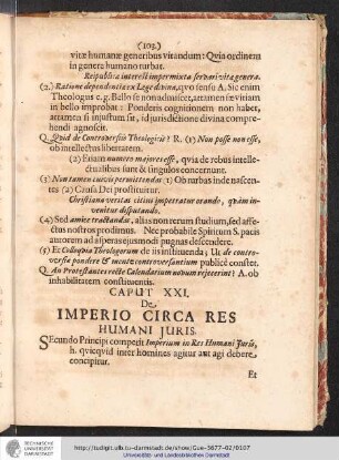 CAPUT XXI. DE IMPERIO CIRCA RES HUMANI JURIS.