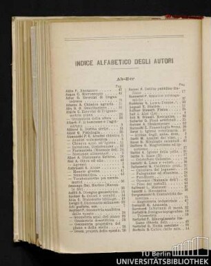 Indice Alfabetico Degli Autori