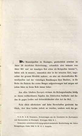 Der Kurort Kissingen, seine einzigen Mineralquellen und neuen Einrichtungen für das Jahr 1841