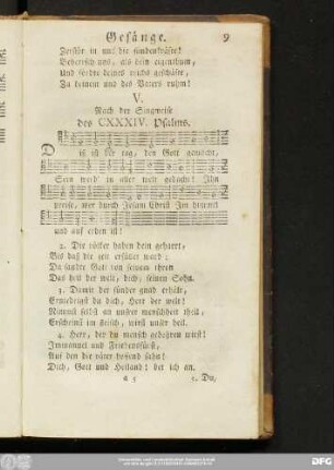 V. Nach der Singweise des CXXXIV. Psalms.