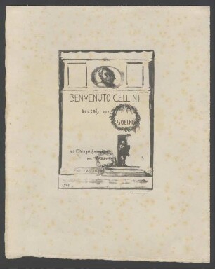 Max Slevogt: Steinzeichnungen zu Goethe, Benvenuto Cellini. Einmalige Sonderausgabe der Mappenausgabe mit 305 Lithographien