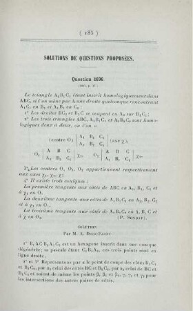 Solutions de questions proposées.
