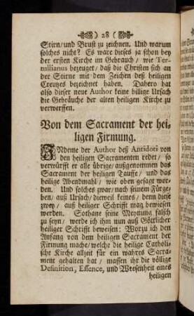 28-35, Von dem Sacrament der heiligen Firmung