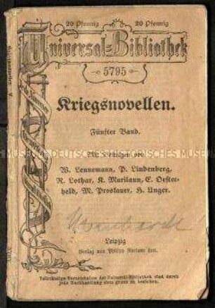 Anthologie von Erlebnisberichten aus dem Ersten Weltkrieg, Bd. 5