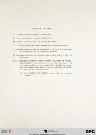 Conditions de vente / Conditions of sale