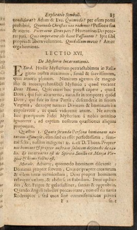 83-97, Lectio XVI. De Mysterio Incarnationis. - Lectio XVIII. Crucifixus.