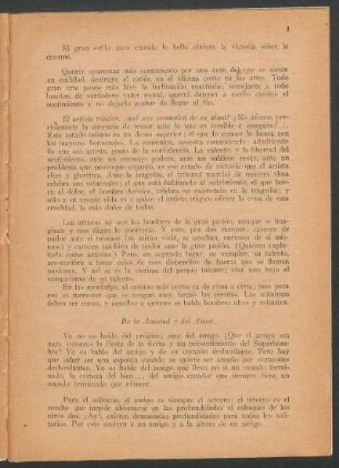 De la amistad y del amor