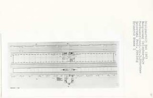 Neuplanung Columbus-Kaje, Bremerhaven-Überseehafen (Diplomarbeit bei Peter Poelzig): Eingangshalle, Bahnsteig, Stückguthallen, Ebene 1, Grundriss 1:200