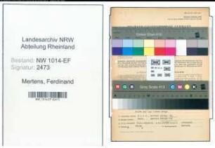 Entnazifizierung Ferdinand Mertens , geb. 13.02.1898 (Kasseninspektor)