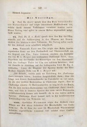 Apotheker Weismann: Vorzeigung des Abdrucks einer Pflanze im Muschelkalk von Crailsheim