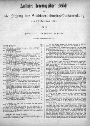 No. 3, 22. Januar 1891