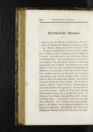 Beurtheilende Anzeigen