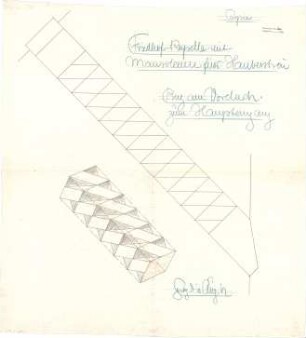 Dolmetsch, Theodor; Haubersbronn; Friedhofskapelle - Bug am Vordach zum Haupteingang (Details)