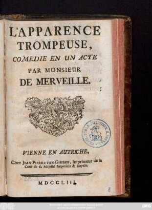 L' Apparence Trompeuse : Comedie En Un Acte