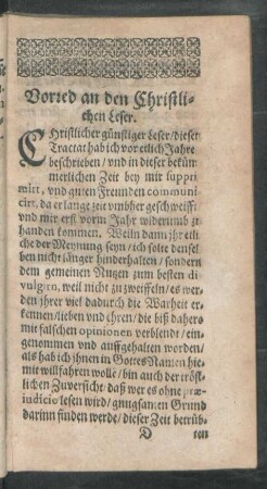 Vorred an den Christlichen Leser