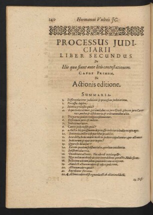 Liber Secundus de his quae fiunt ante litis contestationem.