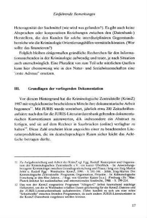17-19, III. Grundlagen der vorliegenden Dokumentation