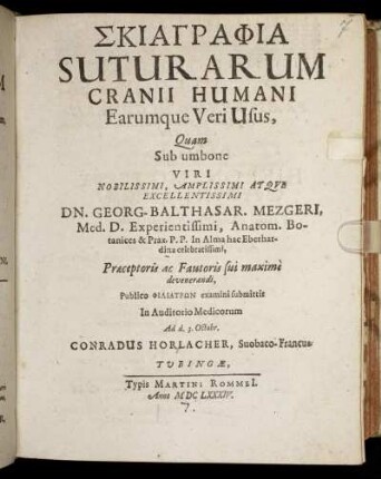 Skiagraphia Suturarum Cranii Humani Earumque Veri Usus