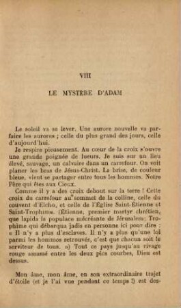 VIII Le mystère d' Adam