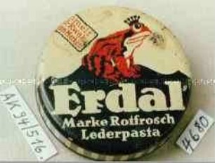 Blechdose für Schuhcreme "Erdal Marke Rotfrosch Lederpasta"