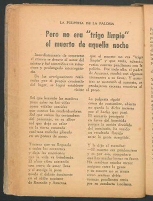 Pero no era "trigo limpio" el muerto de aquella noche