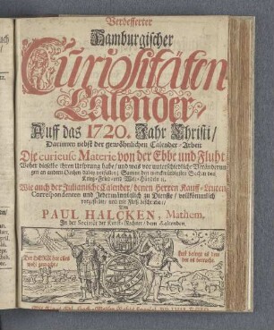 1720: Verbesserter hamburgischer Curiositäten-Calender