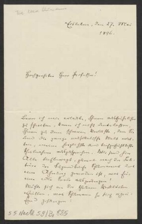 Brief an Woldemar Bargiel : 27.05.1896