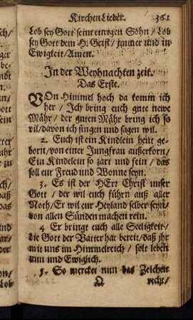 In der Weynachten zeit.