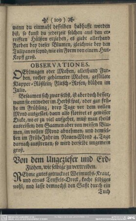 Von dem Ungeziefer und Erd-Flöhen, wie selbige zu vertreiben