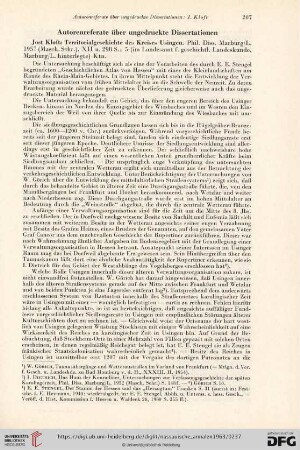Autorenreferate über ungedruckte Dissertationen