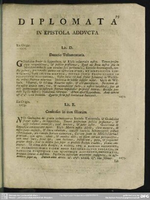 Diplomata In Epistola Adducta