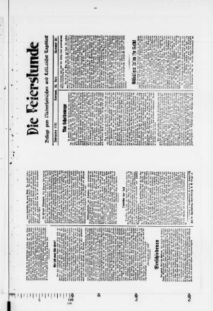 Die Feierstunde. 1924-1933