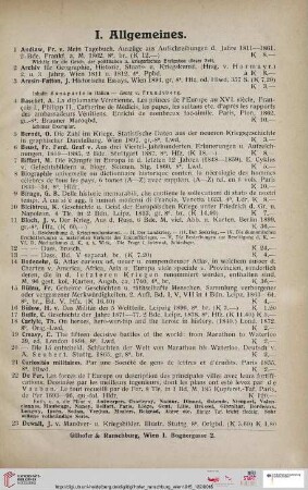 I. Allgemeines (Nr. 1-243)
