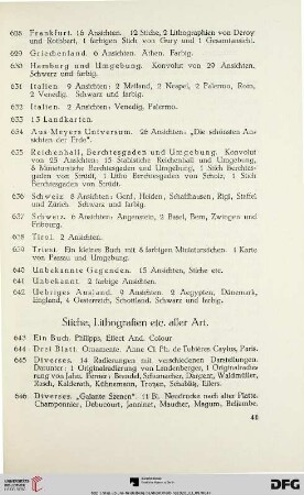 Stiche, Lithografien etc. aller Art (Nr. 643-688)