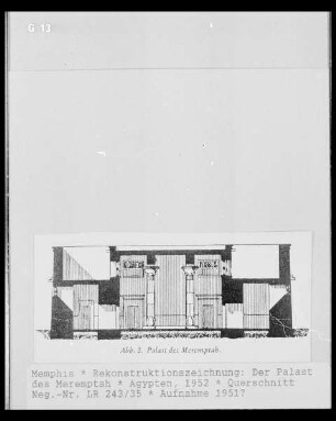 Rekonstruktionszeichnung: Der Palast des Meremptah