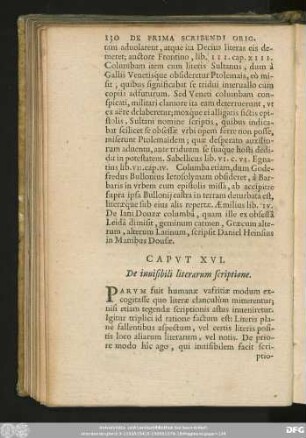 Caput XVI. De invisibili literarum scriptione.
