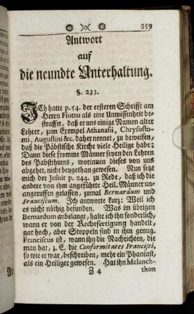 Antwort auf die neundte Unterhaltung.