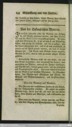 Von der Enkaustischen Malerey