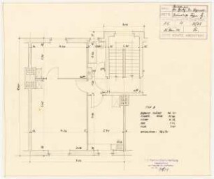 Wohnblock, Berlin-Reinickendorf: Grundriss Typ B 1:50