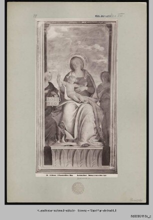 Thronende Madonna mit Kind und zwei Engeln