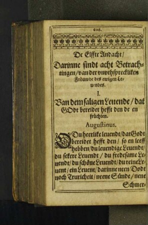 De Elffte Andacht/ Darinne sindt acht Betrachtingen/ van ...